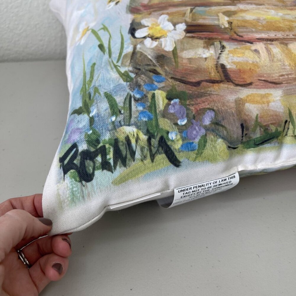 Climaweave Skep Bee Hive Indoor Outdoor Throw Pillow Decor by Rozanne Priebe NEW - Picture 4 of 6